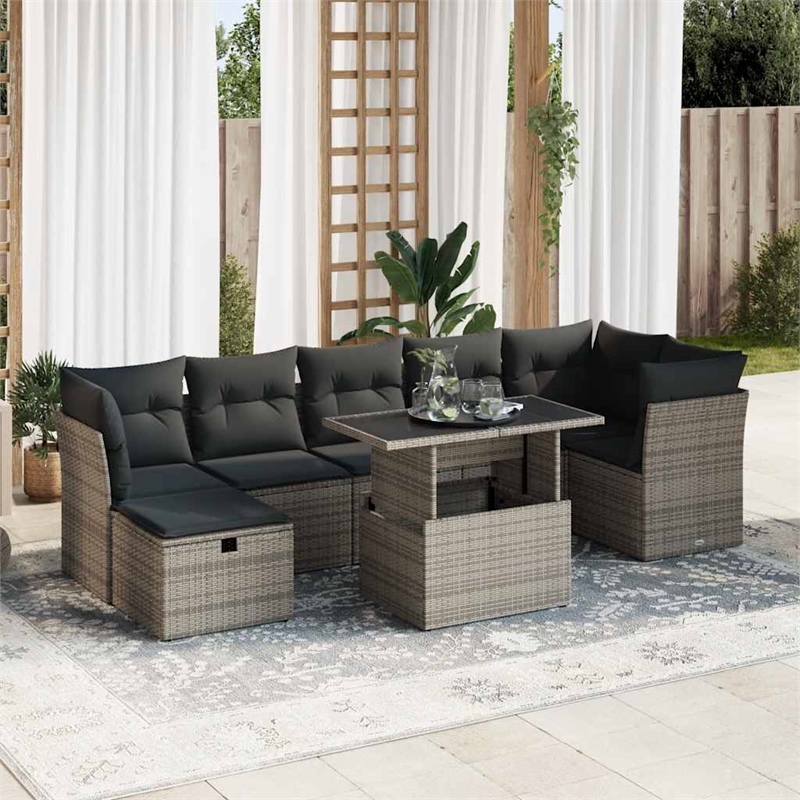 vidaXL Steel Sofa Set in Gray