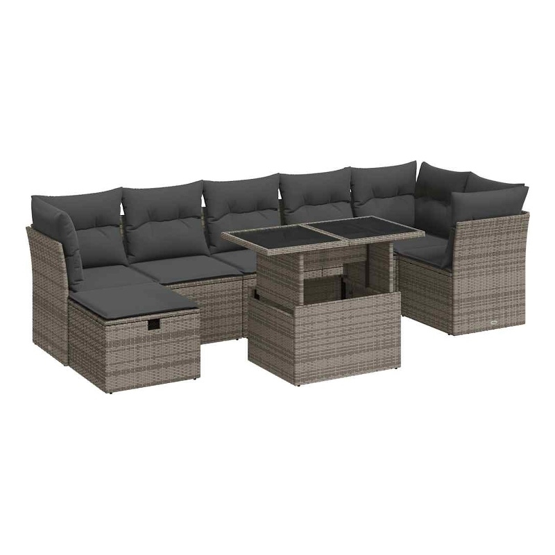 vidaXL Steel Sofa Set in Gray