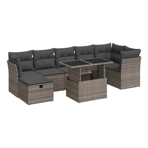 vidaXL Steel Sofa Set in Gray