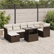 vidaXL 8 Piece Sofa Set in White/Brown/Cream