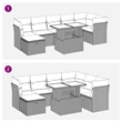 vidaXL 8 Piece Sofa Set in White/Brown/Cream