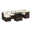 vidaXL 8 Piece Sofa Set in White/Brown/Cream