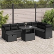 vidaXL 9 Piece Poly Rattan Large Sofa Set in Black