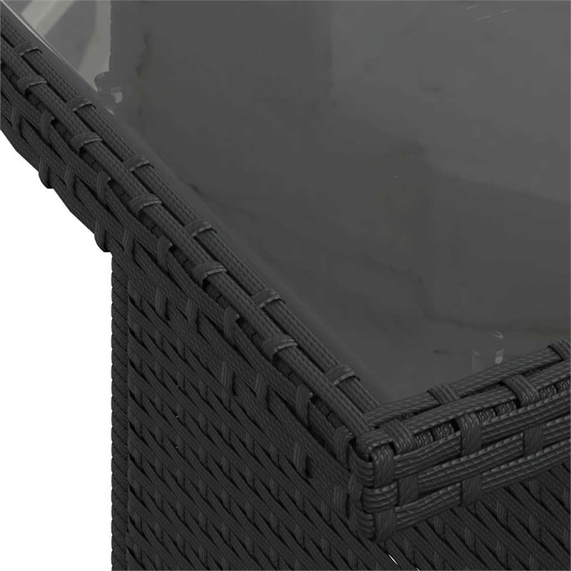 vidaXL 9 Piece Poly Rattan Large Sofa Set in Black