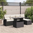vidaXL 6 Piece Sofa Set in Black/White/Cream