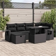 vidaXL 7 Piece Poly Rattan Medium Sofa Set in Black