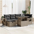 vidaXL 7 Piece Poly Rattan Sofa Set in Black/Gray