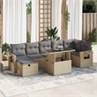vidaXL 8 Piece Steel Sofa Set in Black/Gray/Beige