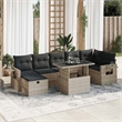 vidaXL 8 Piece Poly Rattan Sofa Set in Gray