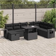 vidaXL 9 Piece Poly Rattan Sofa Set in Black