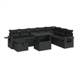 vidaXL 9 Piece Poly Rattan Sofa Set in Black