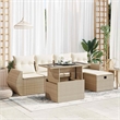 vidaXL 6 Piece Steel Sofa Set in Beige