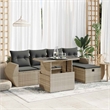 vidaXL 6 Piece Poly Rattan Sofa Set in Black/Gray