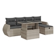 vidaXL 6 Piece Poly Rattan Sofa Set in Black/Gray