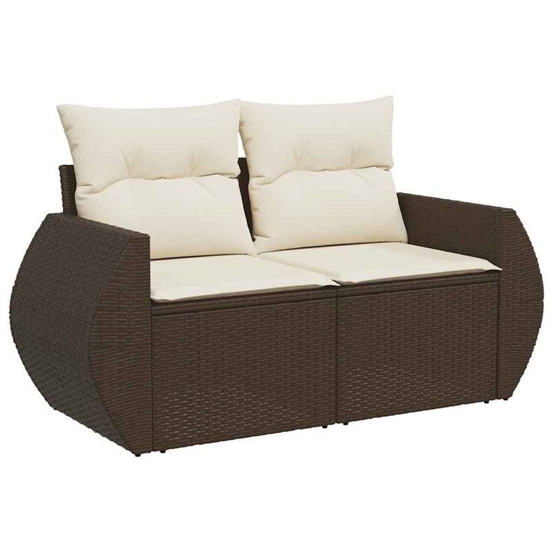 vidaXL Poly Rattan Sofa Set in Brown