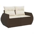 vidaXL Poly Rattan Sofa Set in Brown