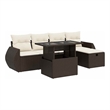 vidaXL Poly Rattan Sofa Set in Brown