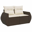 vidaXL 7 Piece Steel Small Sofa Set in Brown
