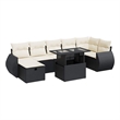 vidaXL 8 Piece Poly Rattan Sofa Set in Black/White/Cream