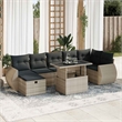 vidaXL 8 Piece Poly Rattan Sofa Set in Black/Gray