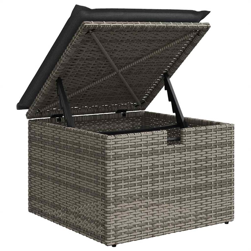 vidaXL 9 Piece Poly Rattan Large Sofa Set in Gray