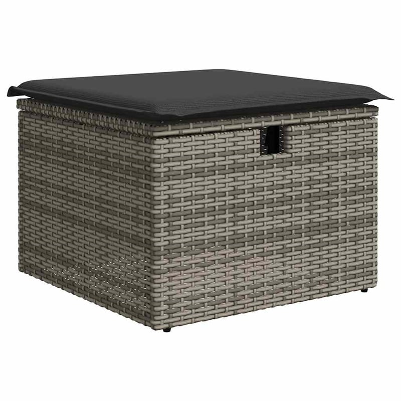 vidaXL 9 Piece Poly Rattan Large Sofa Set in Gray