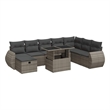 vidaXL 9 Piece Poly Rattan Large Sofa Set in Gray