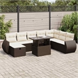 vidaXL 9 Piece Poly Rattan Sofa Set in Brown