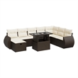 vidaXL 9 Piece Poly Rattan Sofa Set in Brown