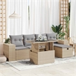 vidaXL Poly Rattan Sofa Set in Beige