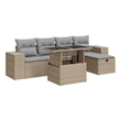 vidaXL Poly Rattan Sofa Set in Beige