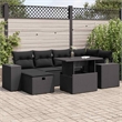 vidaXL 8 Piece Poly Rattan Sofa Set in Black/Gray