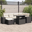vidaXL 8 Piece Poly Rattan Sofa Set in Black/White/Cream