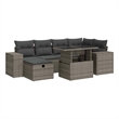 vidaXL 8 Piece Poly Rattan Sofa Set in Gray/Beige