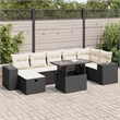 vidaXL 5 Piece Poly Rattan Sofa Set in Black/Brown/Cream