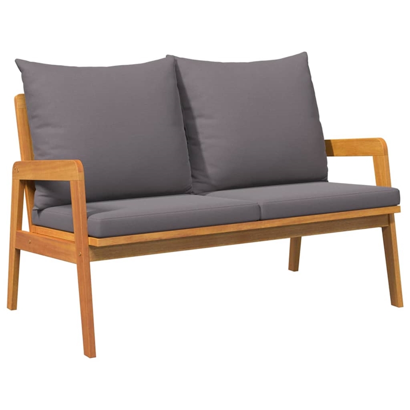 vidaXL Solid Acacia Wood Bistro Set with Cushions in Brown