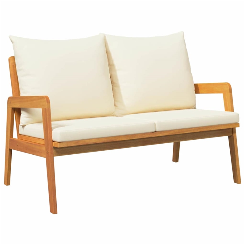 vidaXL Solid Acacia Wood Bistro Set with Cushions in Brown