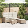 vidaXL Poly Rattan Small Sofa Set in Beige