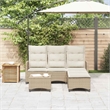 vidaXL Poly Rattan Small Sofa Set in Beige