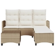 vidaXL Poly Rattan Small Sofa Set in Beige