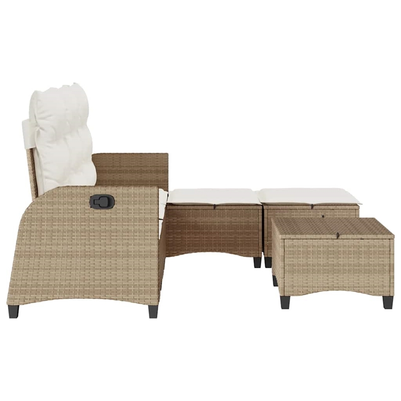 vidaXL Poly Rattan Small Sofa Set in Beige