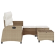 vidaXL Poly Rattan Small Sofa Set in Beige