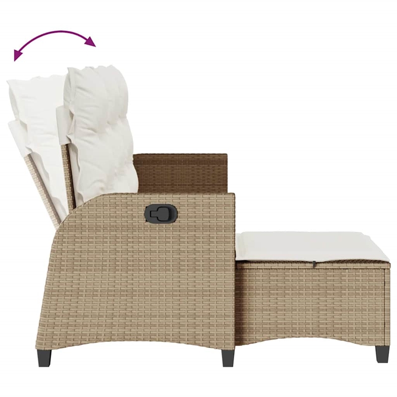 vidaXL Poly Rattan Small Sofa Set in Beige