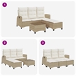 vidaXL Poly Rattan Small Sofa Set in Beige