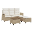 vidaXL Poly Rattan Small Sofa Set in Beige