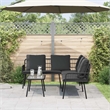 vidaXL Poly Rattan Small Sofa Set with Cushions in Black