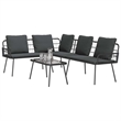 vidaXL Poly Rattan Small Sofa Set with Cushions in Black