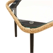 vidaXL Poly Rattan Small Sofa Set with Cushions in Natural