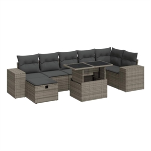 vidaXL 5 Piece Poly Rattan Sofa Set in Gray
