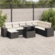 vidaXL 9 Piece Poly Rattan Sofa Set in Black
